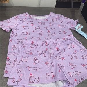 Cat & Jack Light Pink Dog Pattern Tee
